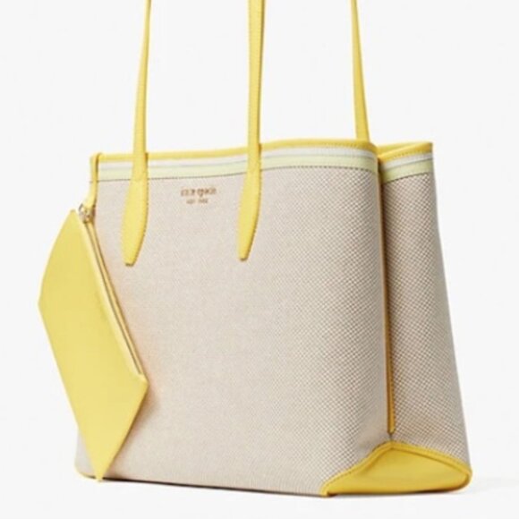 Kate Spade Yellow and Cream Tote Bag - Picture 1 of 5